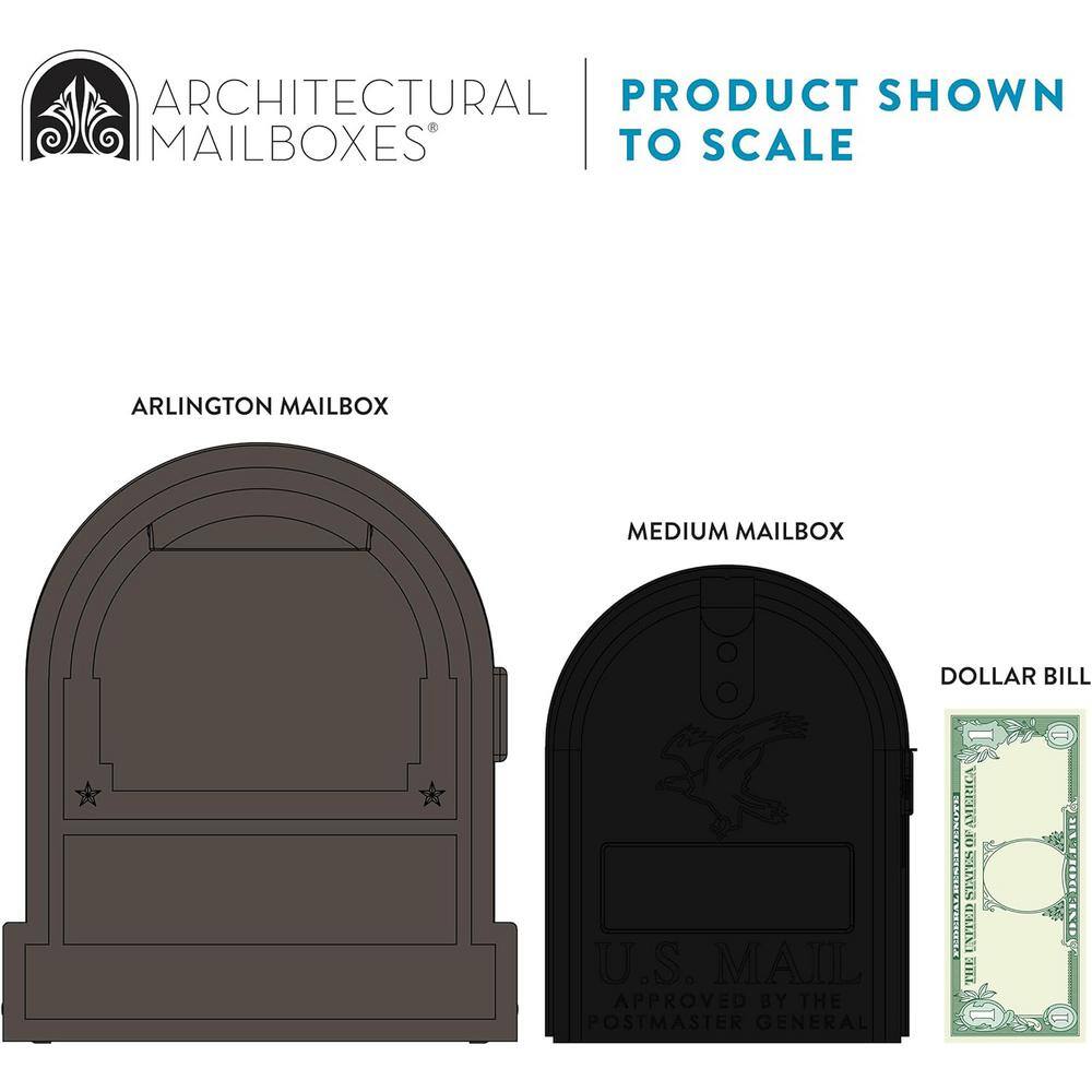 Architectural Mailboxes AR15T0AM Arlington Textured Bronze, Large, Steel, Post Mount Mailbox5