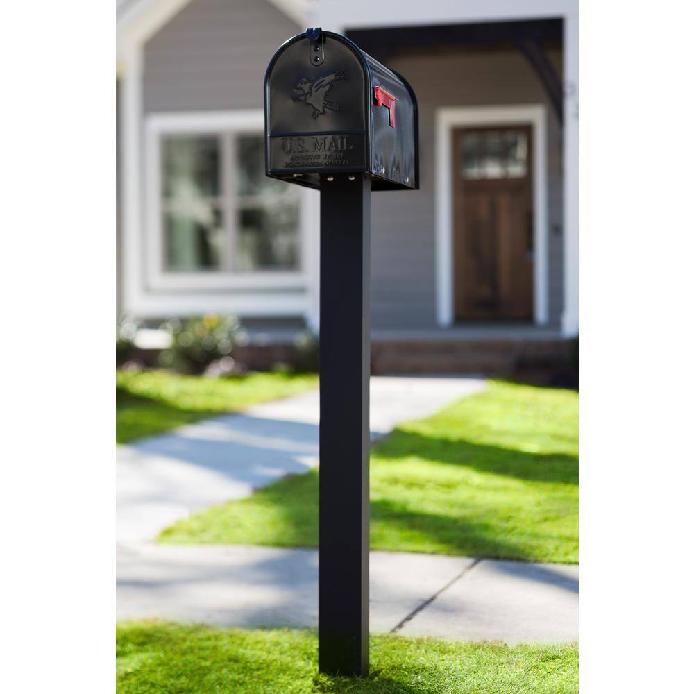 Architectural Mailboxes BP000BAM Brighton Aluminum, Top Mount, Mailbox Post, Black2