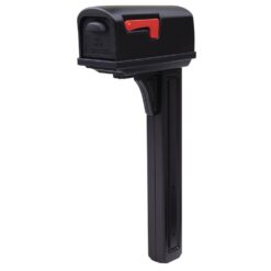 Architectural Mailboxes GCL100BAM Classic Black, Medium, Plastic, All-in-One Mailbox and Post Combo