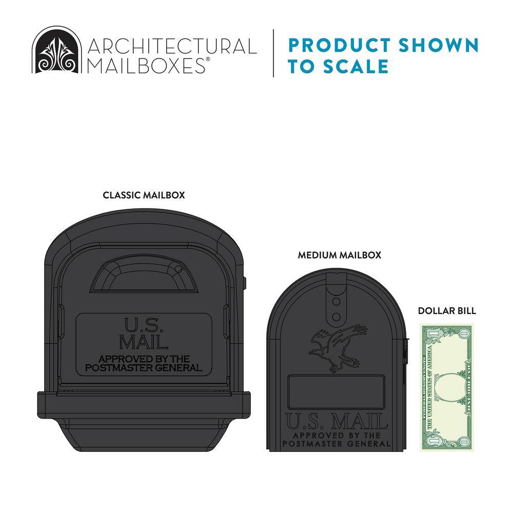 Architectural Mailboxes GCL100BAM Classic Black, Medium, Plastic, All-in-One Mailbox and Post Combo4