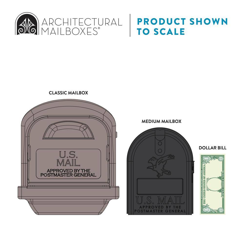 Architectural Mailboxes GCL100MAM Classic Mocha, Medium, Plastic, All-in-One Mailbox and Post Combo4