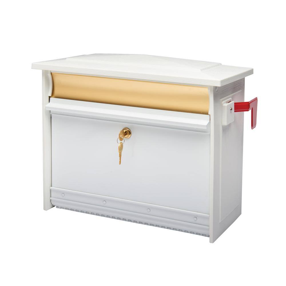 Architectural Mailboxes MSK00WAM Mailsafe White, Medium, Aluminum and Plastic, Locking, Wall Mount Mailbox Architectural Mailboxes MSK00WAM Mailsafe White, Medium, Aluminum and Plastic, Locking, Wall Mount Mailbox