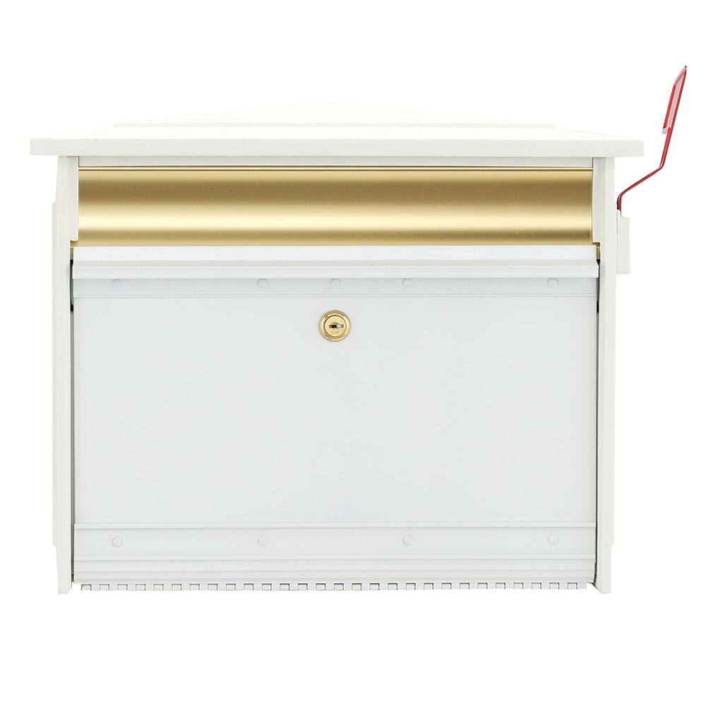 Architectural Mailboxes MSK00WAM Mailsafe White, Medium, Aluminum and Plastic, Locking, Wall Mount Mailbox0