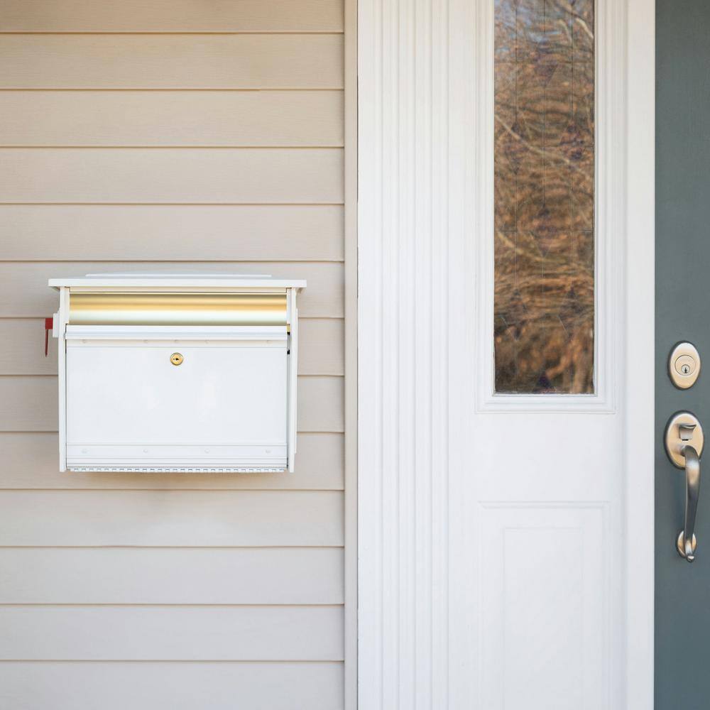 Architectural Mailboxes MSK00WAM Mailsafe White, Medium, Aluminum and Plastic, Locking, Wall Mount Mailbox2