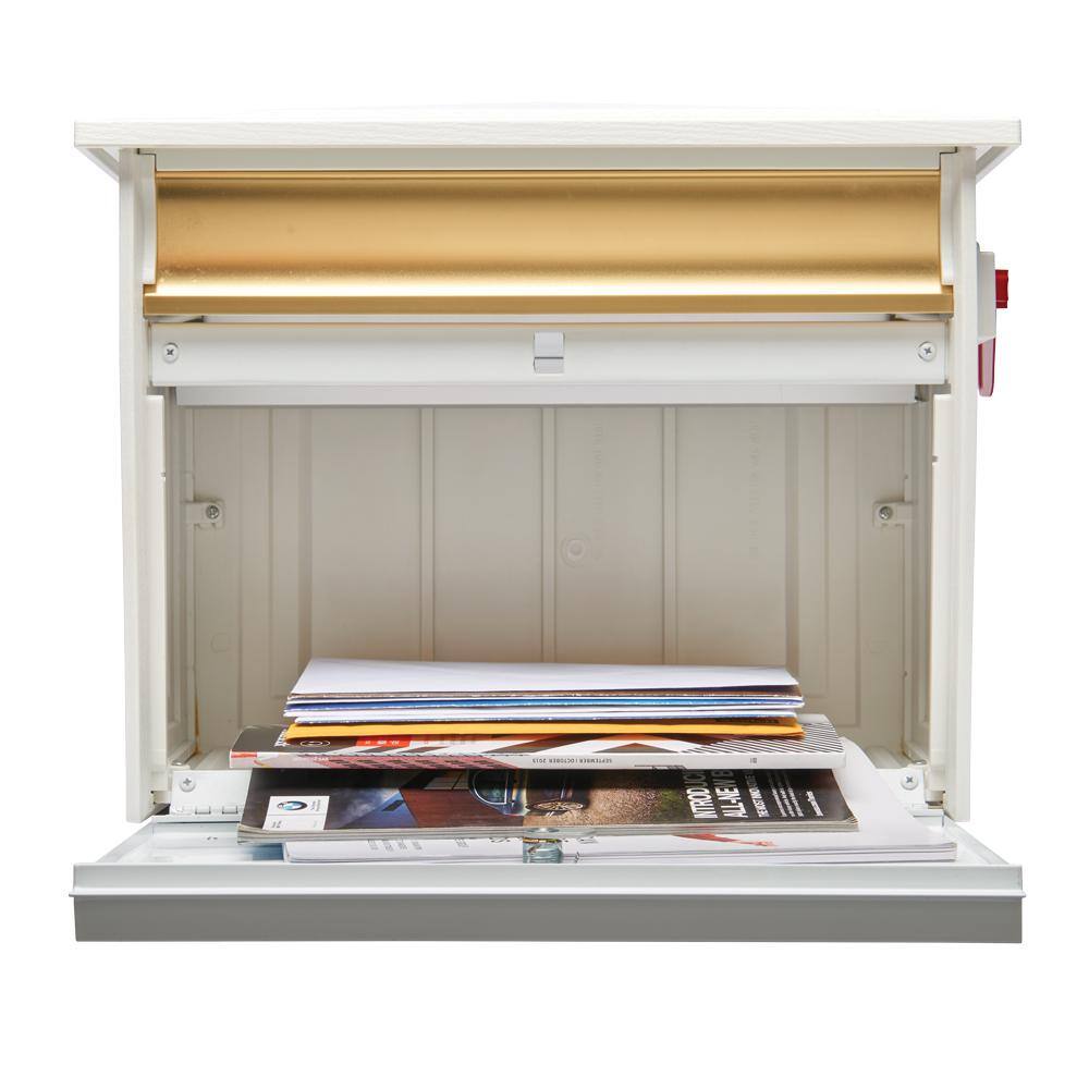 Architectural Mailboxes MSK00WAM Mailsafe White, Medium, Aluminum and Plastic, Locking, Wall Mount Mailbox3