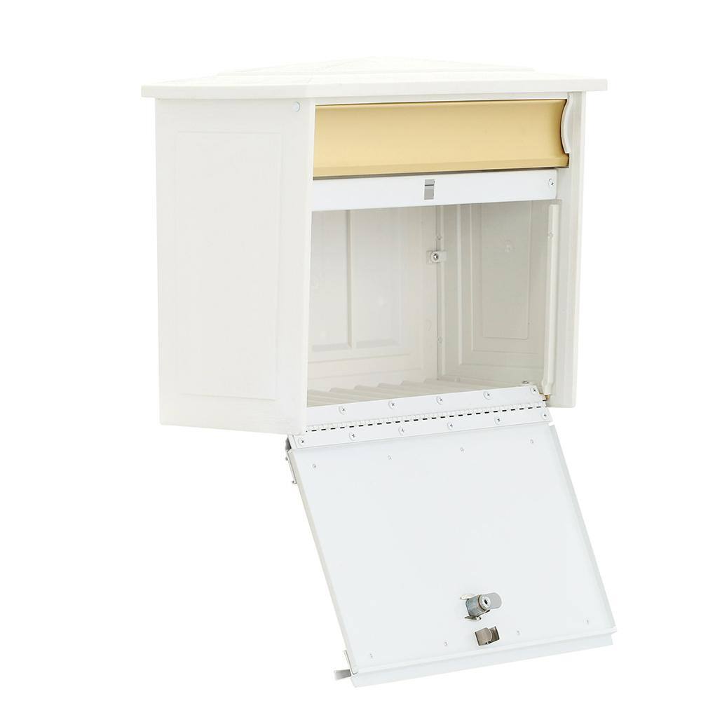 Architectural Mailboxes MSK00WAM Mailsafe White, Medium, Aluminum and Plastic, Locking, Wall Mount Mailbox4