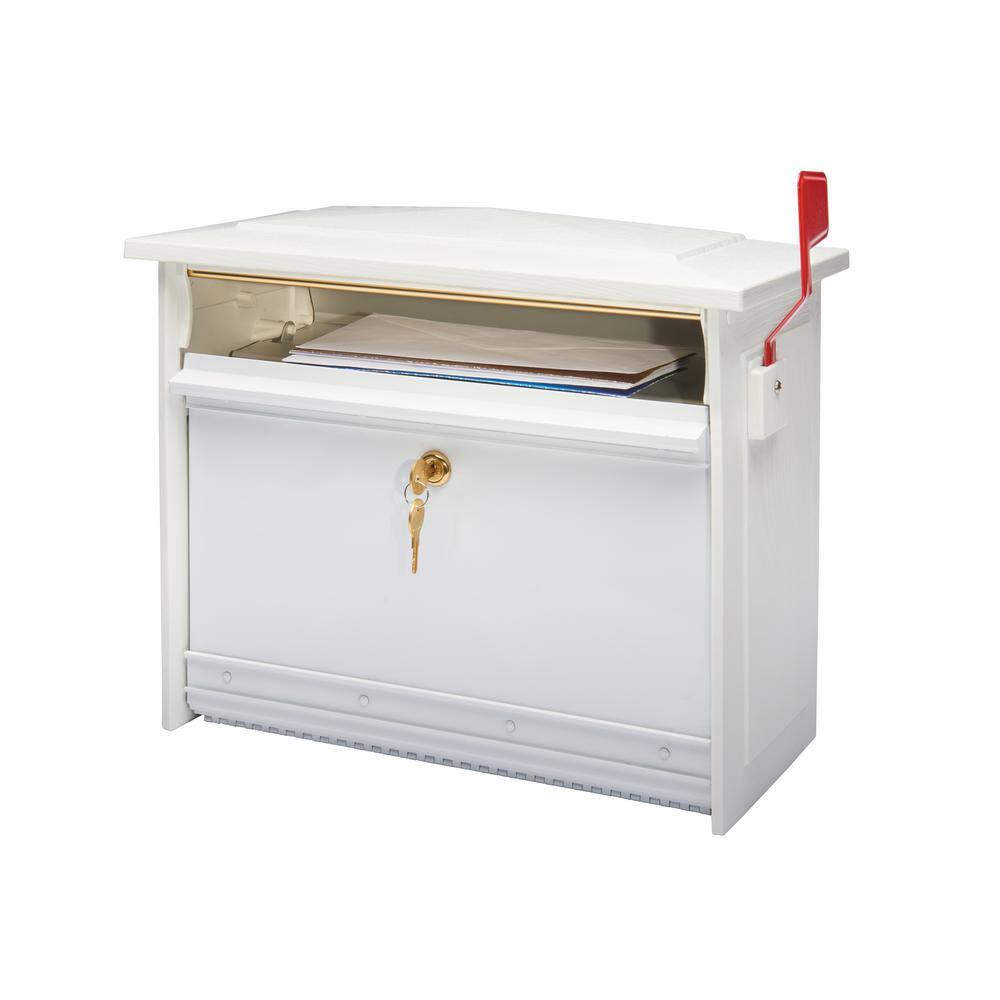 Architectural Mailboxes MSK00WAM Mailsafe White, Medium, Aluminum and Plastic, Locking, Wall Mount Mailbox8