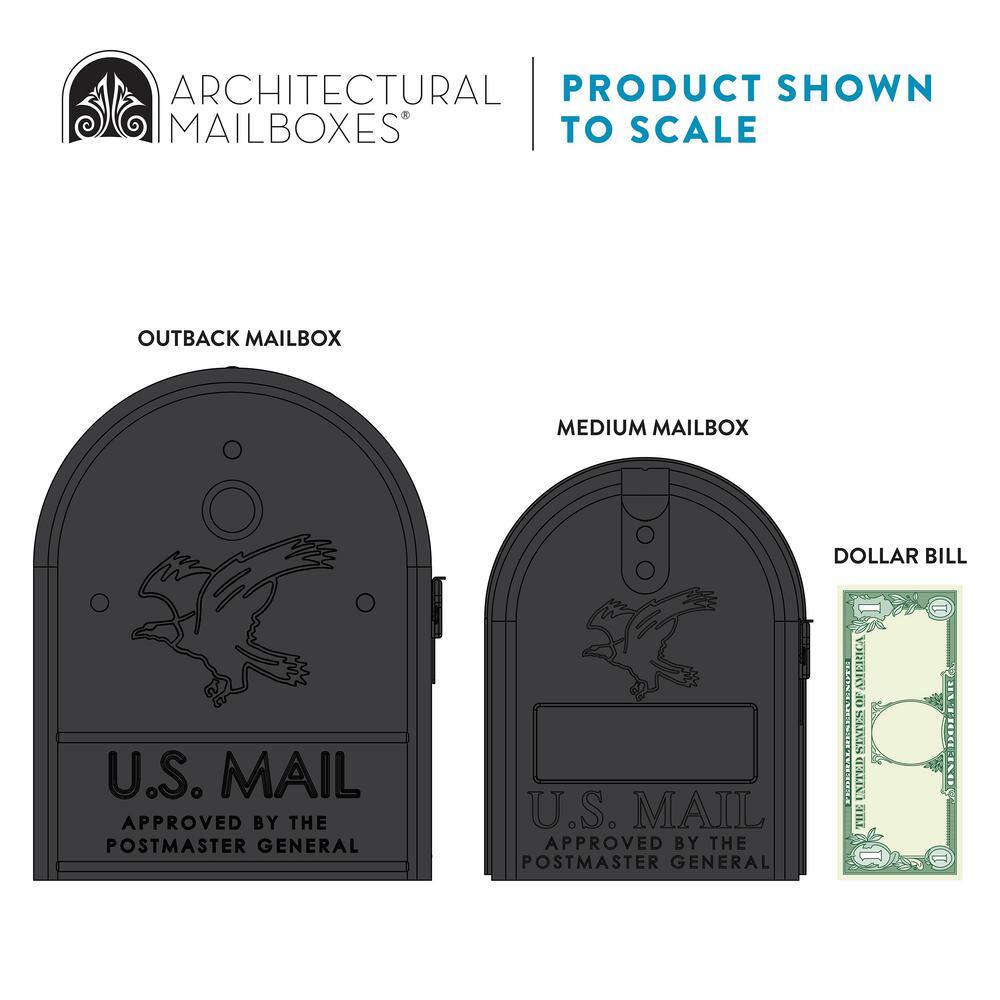 Architectural Mailboxes OM160BAM Outback Double Door, Black, Large, Steel, Post Mount Mailbox4