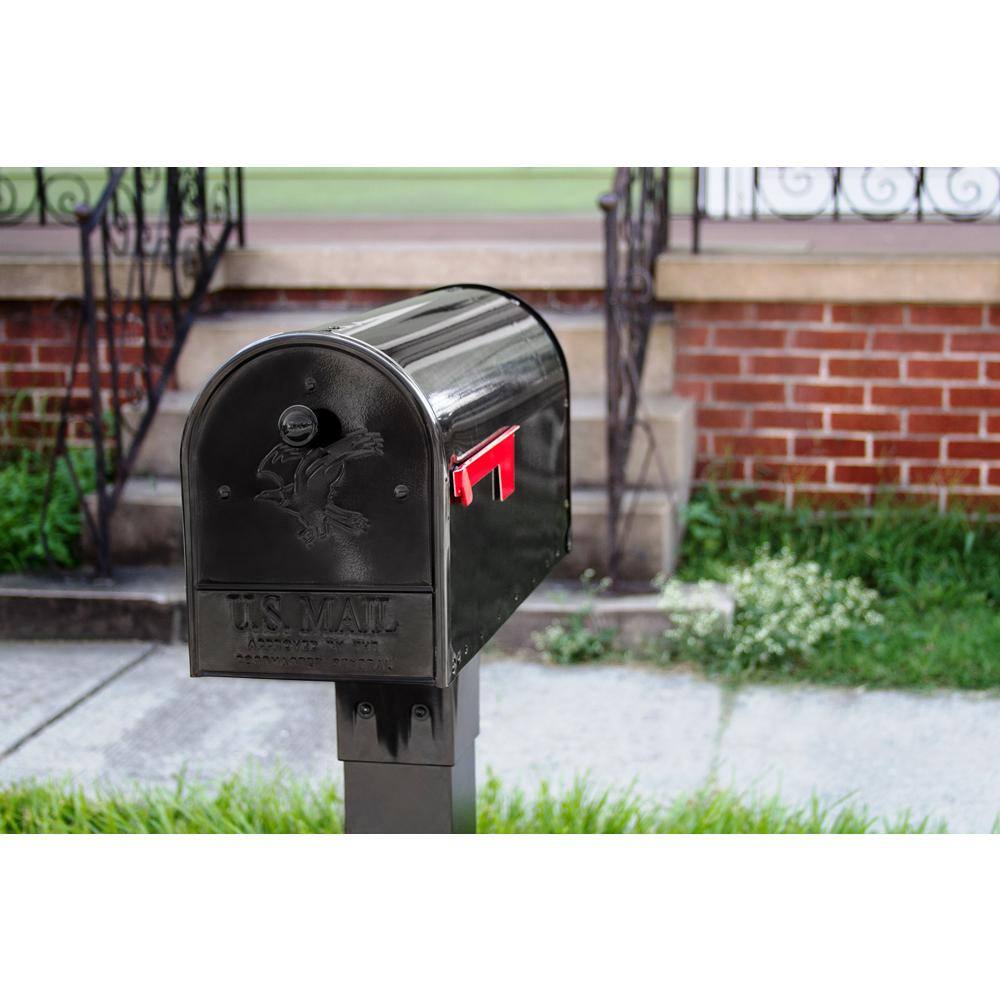 Architectural Mailboxes OM160BAM Outback Double Door, Black, Large, Steel, Post Mount Mailbox7