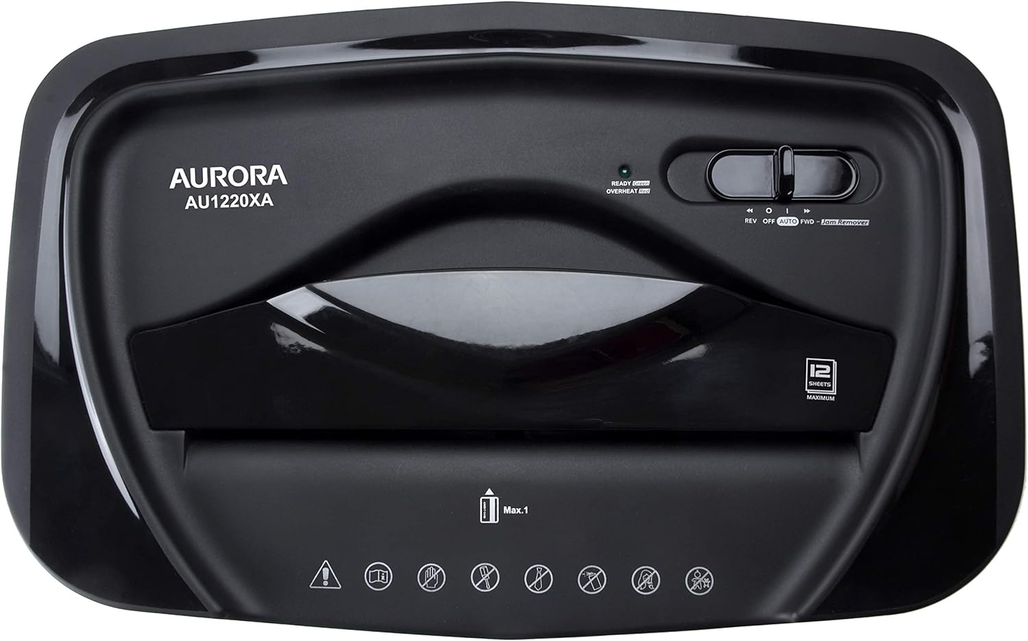 Aurora 12-Sheet Crosscut Paper and Credit Card Shredder with 5.2 gal Wastebasket5