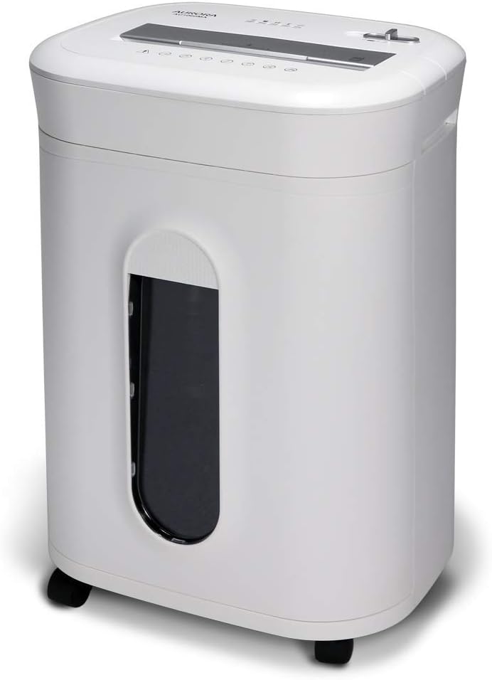 Aurora AU1060MA Professional Grade 10-Sheet High Security Micro-Cut Paper and Credit Card Shredder 60 Minutes Security Level P-5, White, AU1060MA 10-Sheet High Security Microcut Aurora AU1060MA Professional Grade 10-Sheet High Security Micro-Cut Paper and Credit Card Shredder/ 60 Minutes/Security Level P-5, White, AU1060MA 10-Sheet High Security Microcut