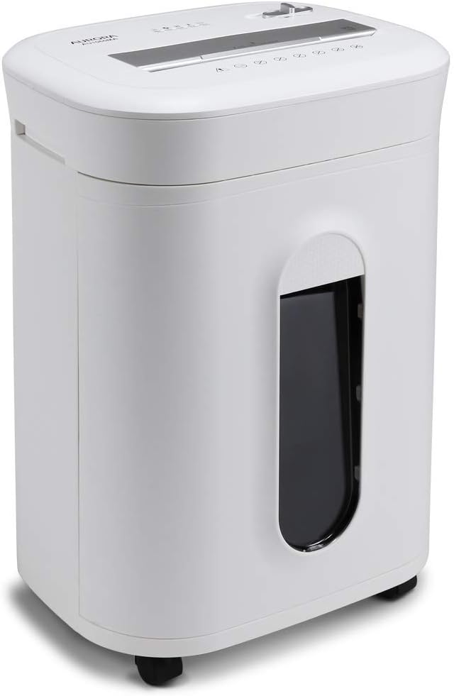 Aurora AU1060MA Professional Grade 10-Sheet High Security Micro-Cut Paper and Credit Card Shredder 60 Minutes Security Level P-5, White, AU1060MA 10-Sheet High Security Microcut2