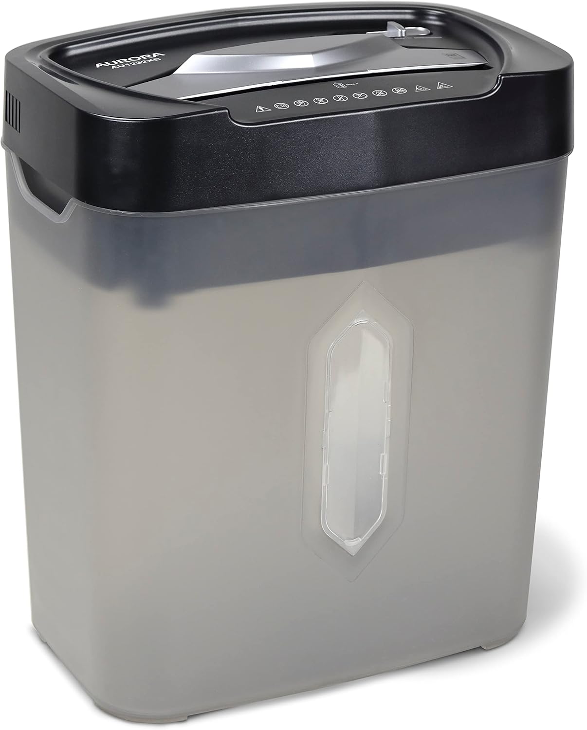Aurora AU1232XB Anti-Jam 12-Sheet Crosscut Paper Credit Card Shredder with 5.2-Gallon Wastebasket (Black Semi Translucent Gray)11