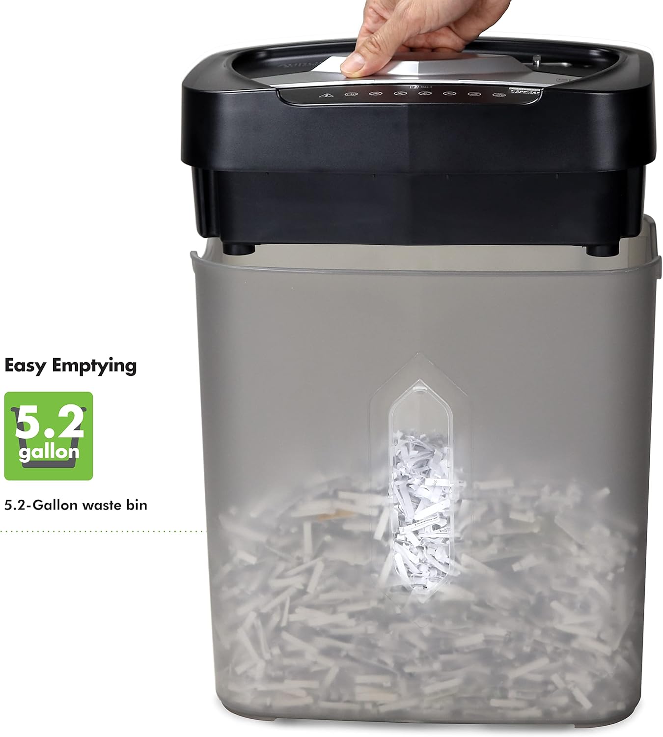 Aurora AU1232XB Anti-Jam 12-Sheet Crosscut Paper Credit Card Shredder with 5.2-Gallon Wastebasket (Black Semi Translucent Gray)6