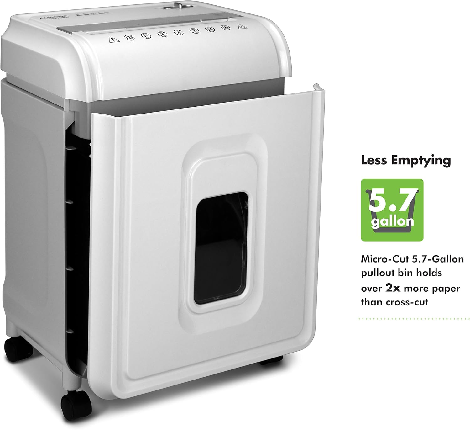 Aurora AU1275MA Professional Grade 12-Sheet Micro-Cut Paper and CD Credit Card Shredder 60 Minutes Continuous Run Time, White Gray5