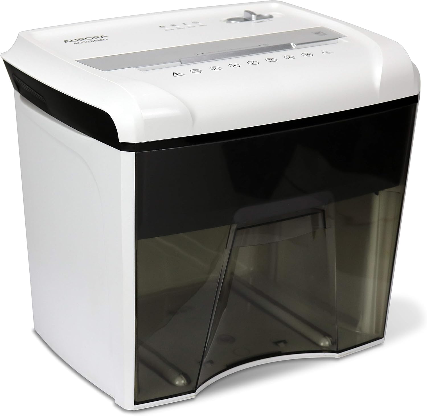 Aurora AU1285MD Compact Desktop-Style High Security 12-Sheet Micro-Cut Paper and CD Credit Card Junk Mail Pullout Basket Shredder, White Black8