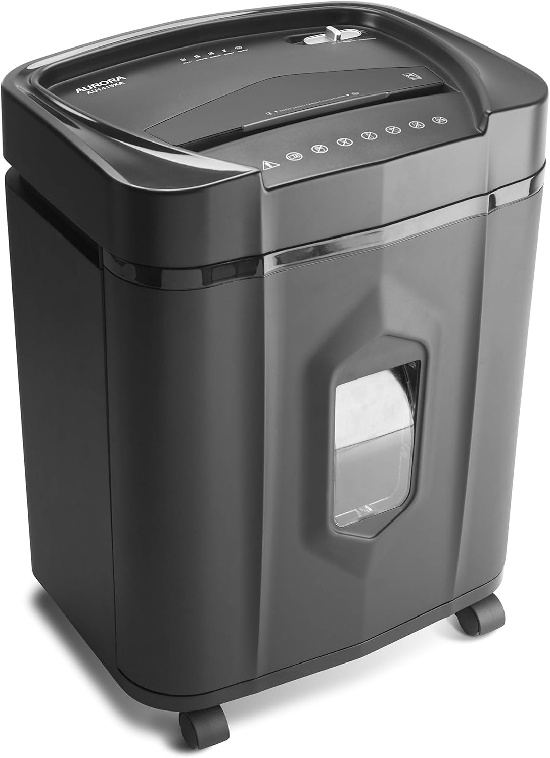 Aurora AU1415XA 14-Sheet Crosscut Paper CD and Credit Card Shredder 5-Gallon pullout Basket 10 Minutes Continuous Run Time12