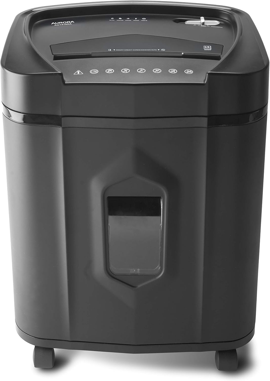 Aurora AU1415XA 14-Sheet Crosscut Paper CD and Credit Card Shredder 5-Gallon pullout Basket 10 Minutes Continuous Run Time9