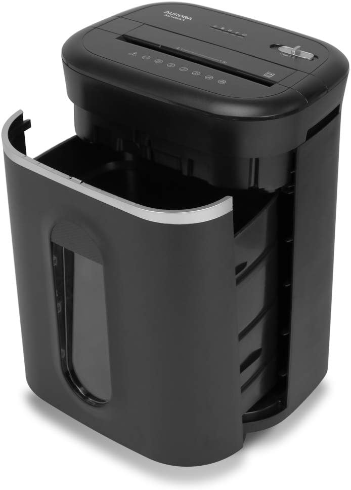 Aurora AU1460XA Anti-Jam 14-Sheet Crosscut Paper CD and Credit Card Shredder with 6-Gallon pullout Basket 120 Minutes Continuous Run Time5