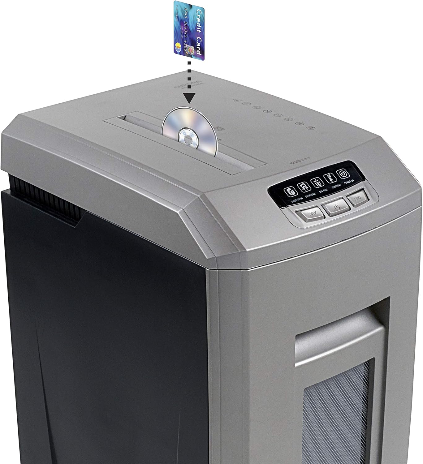 Aurora AU1580MA Professional Grade High Security 15-Sheet Micro-Cut Paper CD and Credit Card Shredder, 60 Minutes Continuous Run time1