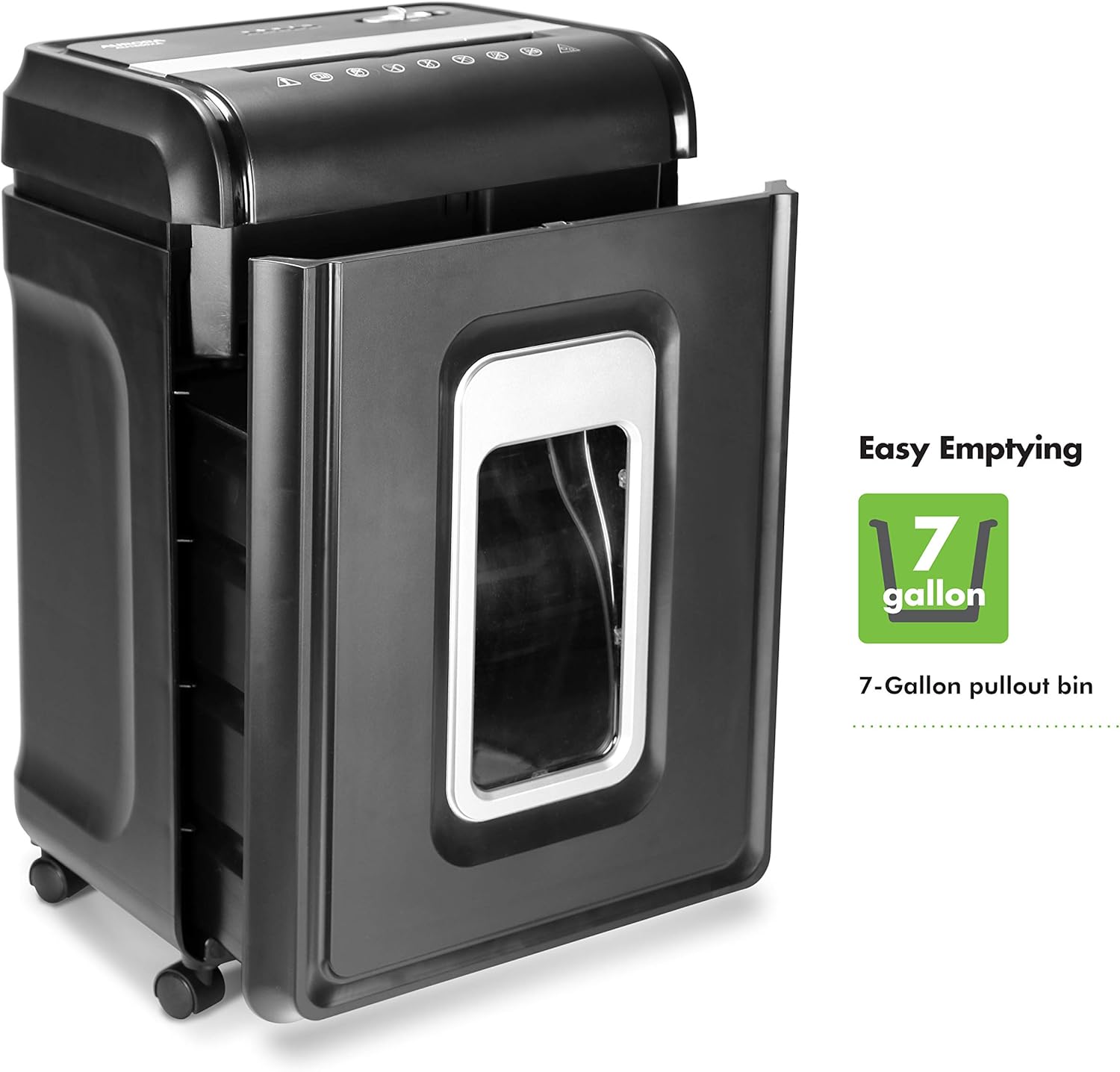 Aurora AU2260XA Heavy Duty Anti-Jam 22-Sheet Crosscut Shredder 60 Min Run Time 7-Gallon Pullout Basket and Casters3