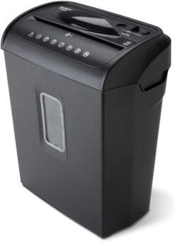 Aurora High-Security 8-Sheet Micro-Cut Paper Credit Card Shredder Black