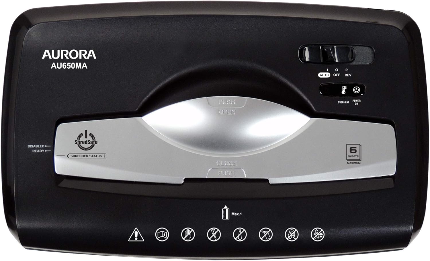 Aurora AU650MA High-Security 6-Sheet Micro-Cut Paper Credit Card Shredder6