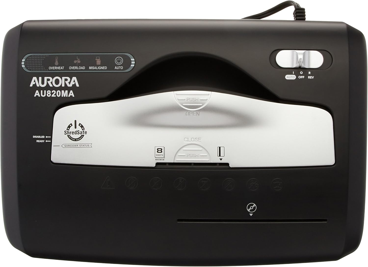 Aurora AU820MA High Security 8-Sheet Professional Micro-Cut Paper CD Credit Card Shredder1