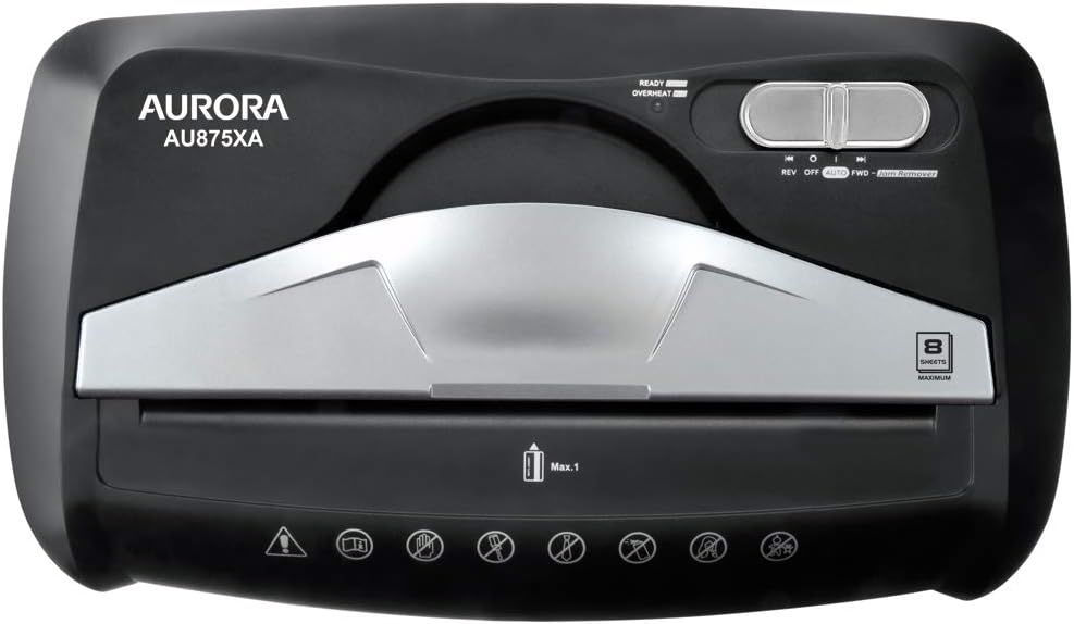 Aurora AU875XA Paper and Credit Card Shredder with 3.7-Gallon Wastebasket, 8-Sheet Cross-Cut with Basket6