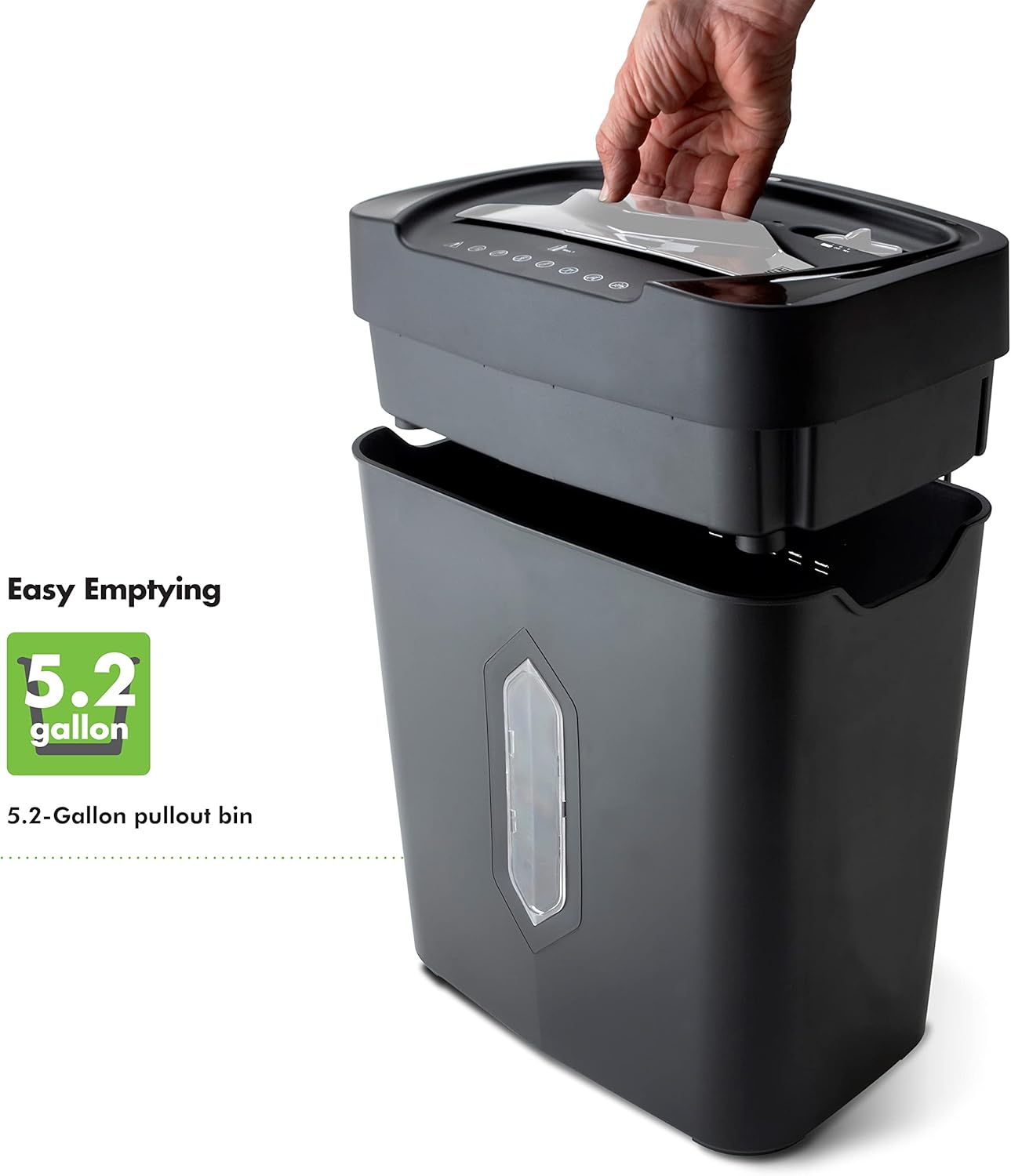 Aurora Anti-Jam 12-Sheet Crosscut Paper and Credit Card Shredder with 5.2-Gallon Wastebasket3