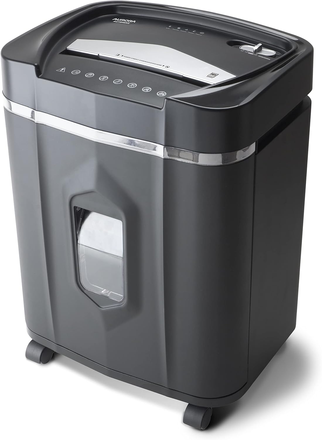 Aurora Anti-Jam 16-Sheet Crosscut Paper CD and Credit Card Shredder 5-Gallon pullout Basket 30 Minutes Continuous Run Time5