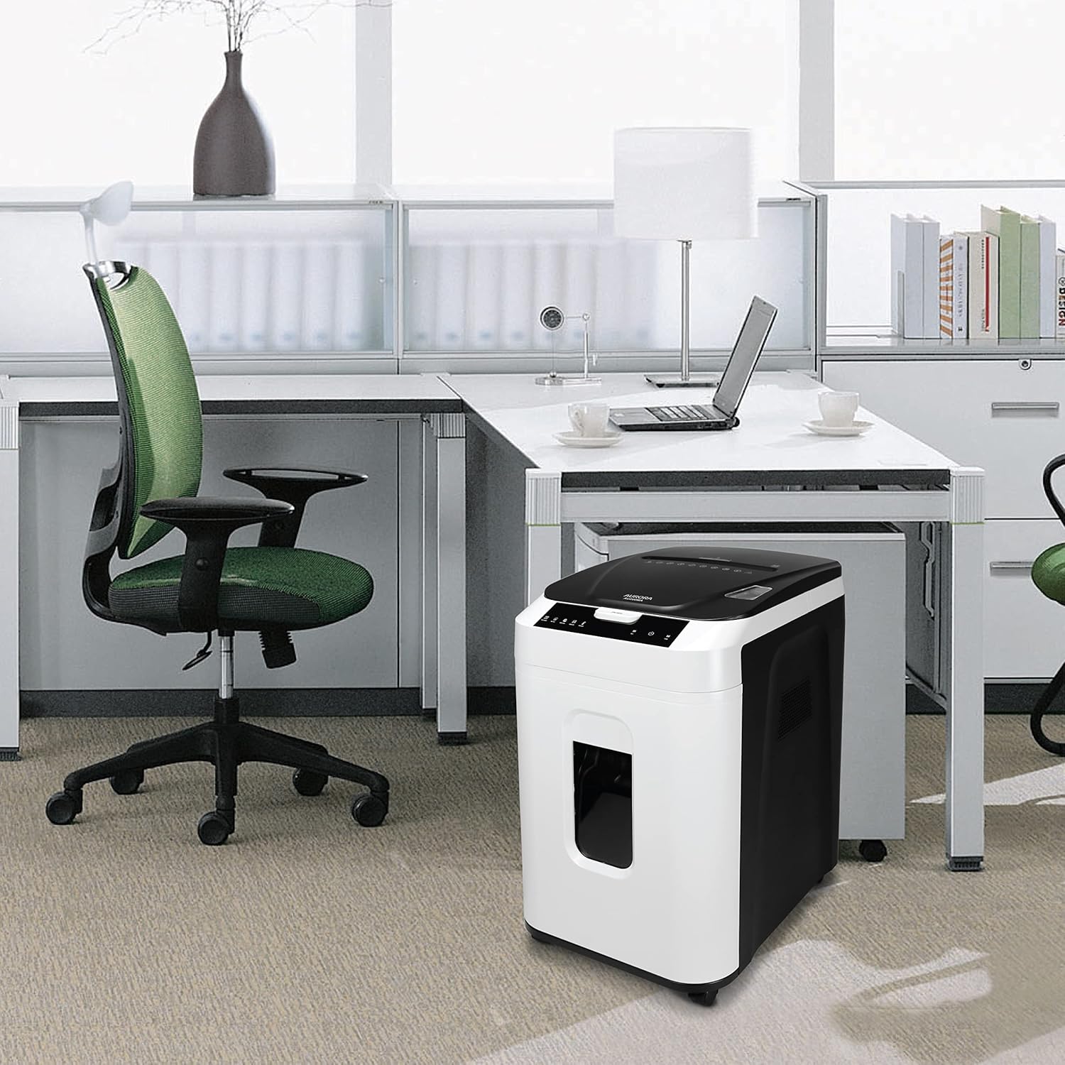 Aurora Commercial Grade 200-Sheet Auto Feed High Security Micro-Cut Paper Shredder 60 Minutes Security Level P-50