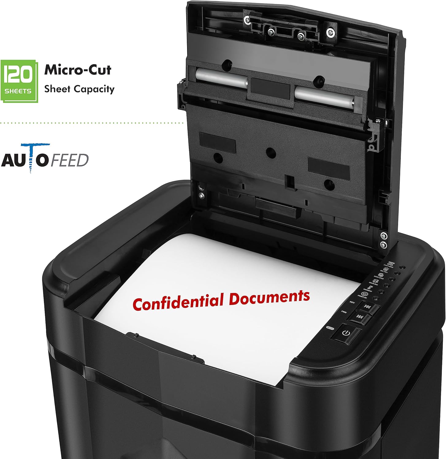 Aurora Professional Grade AU125MA 120-Sheet Auto Feed High-Security Micro-Cut Paper Shredder 60 Minutes Security Level P-53