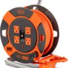 BLACK+DECKER BDXPA0062 50 ft. 4 Outlets Retractable Extension Cord with 14 AWG SJTW Cable Outdoor Power Cord Reel