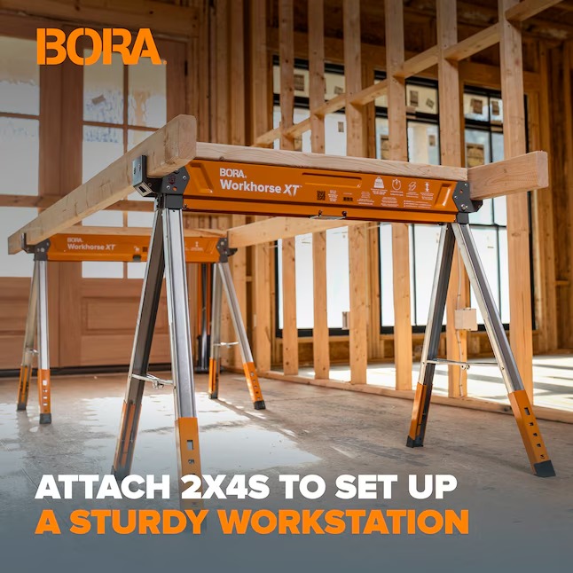 BORA PM-3360 Workhorse XT 38-in W x 30-in H Adjustable Steel Saw Horse ( 1350-lb Capacity)8_11zon