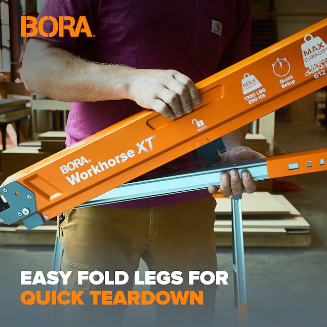 BORA PM-3360 Workhorse XT 38-in W x 30-in H Adjustable Steel Saw Horse ( 1350-lb Capacity)9_11zon