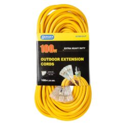 Bergen Industries OC1001233T 100 ft. 12/3 SJTW 15 Amp/125-Volt Outdoor Triple Tap Extension Cord, Yellow