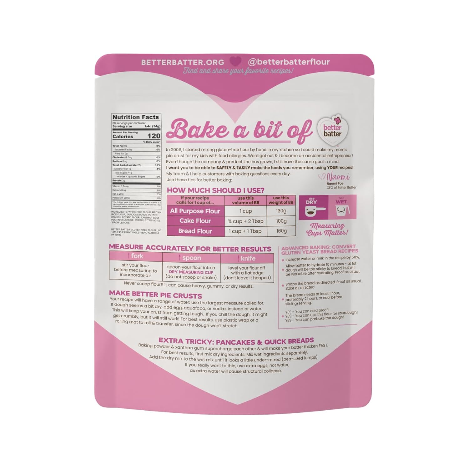 Better Batter Gluten Free Flour - Award Winning Nutritious, Vegan, Allergen Free, & Kosher - Cup for Cup Alternative All-Purpose Baking, Organic, Non-GMO, 5 lb1