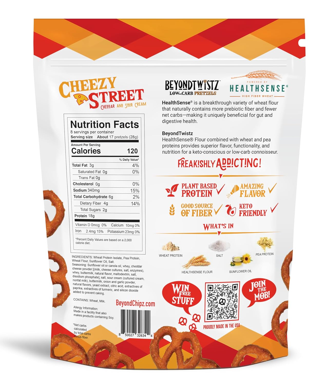 BeyondTwistz Low Carb Pretzels, Flavor Explosion Pack, Keto Friendly, 2g Net Carbs, 18g Protein, Powered By HealthSense® High Fiber Wheat Flour, Family Size 8oz Bag, Pack of 412