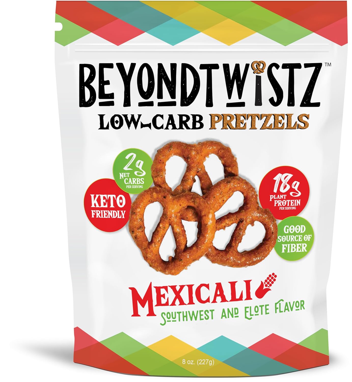 BeyondTwistz Low Carb Pretzels, Flavor Explosion Pack, Keto Friendly, 2g Net Carbs, 18g Protein, Powered By HealthSense® High Fiber Wheat Flour, Family Size 8oz Bag, Pack of 47