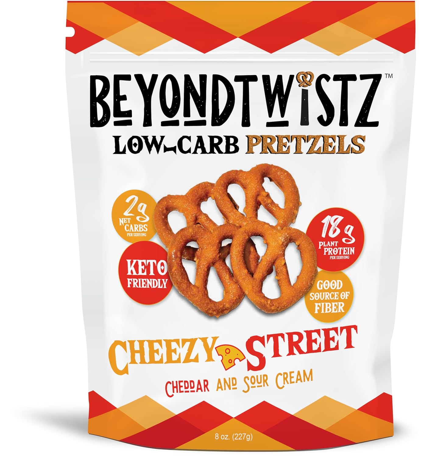 BeyondTwistz Low Carb Pretzels, Flavor Explosion Pack, Keto Friendly, 2g Net Carbs, 18g Protein, Powered By HealthSense® High Fiber Wheat Flour, Family Size 8oz Bag, Pack of 48