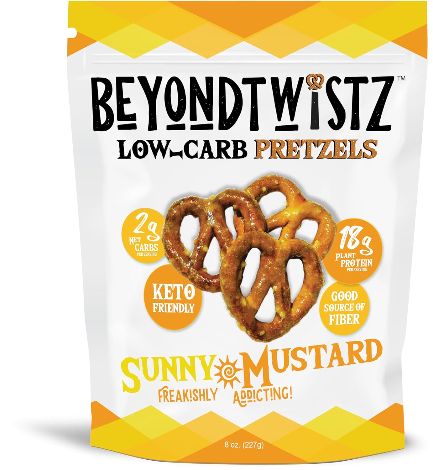 BeyondTwistz Low Carb Pretzels, Starter Pack, Keto Friendly, 2g Net Carbs, 18g Protein, Powered By HealthSense® High Fiber Wheat Flour, Family Size 8oz Bag, Pack of 43