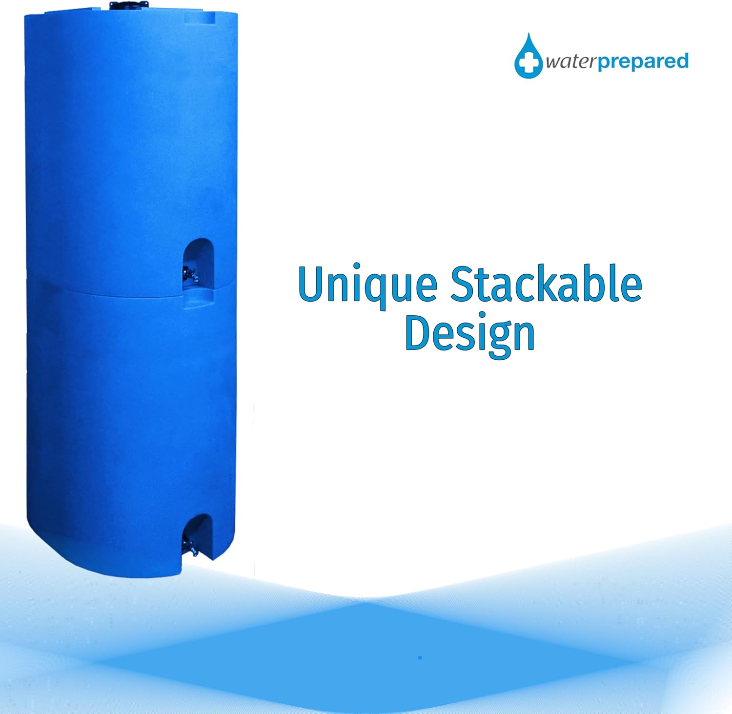 Blue 55 Gallon Water Storage Tank by WaterPrepared - Emergency Water Barrel Container with Spigot for Emergency Disaster Preparedness - Stackable7