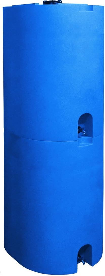 Blue 55 Gallon Water Storage Tank by WaterPrepared - Emergency Water Barrel Container with Spigot for Emergency Disaster Preparedness - Stackable9