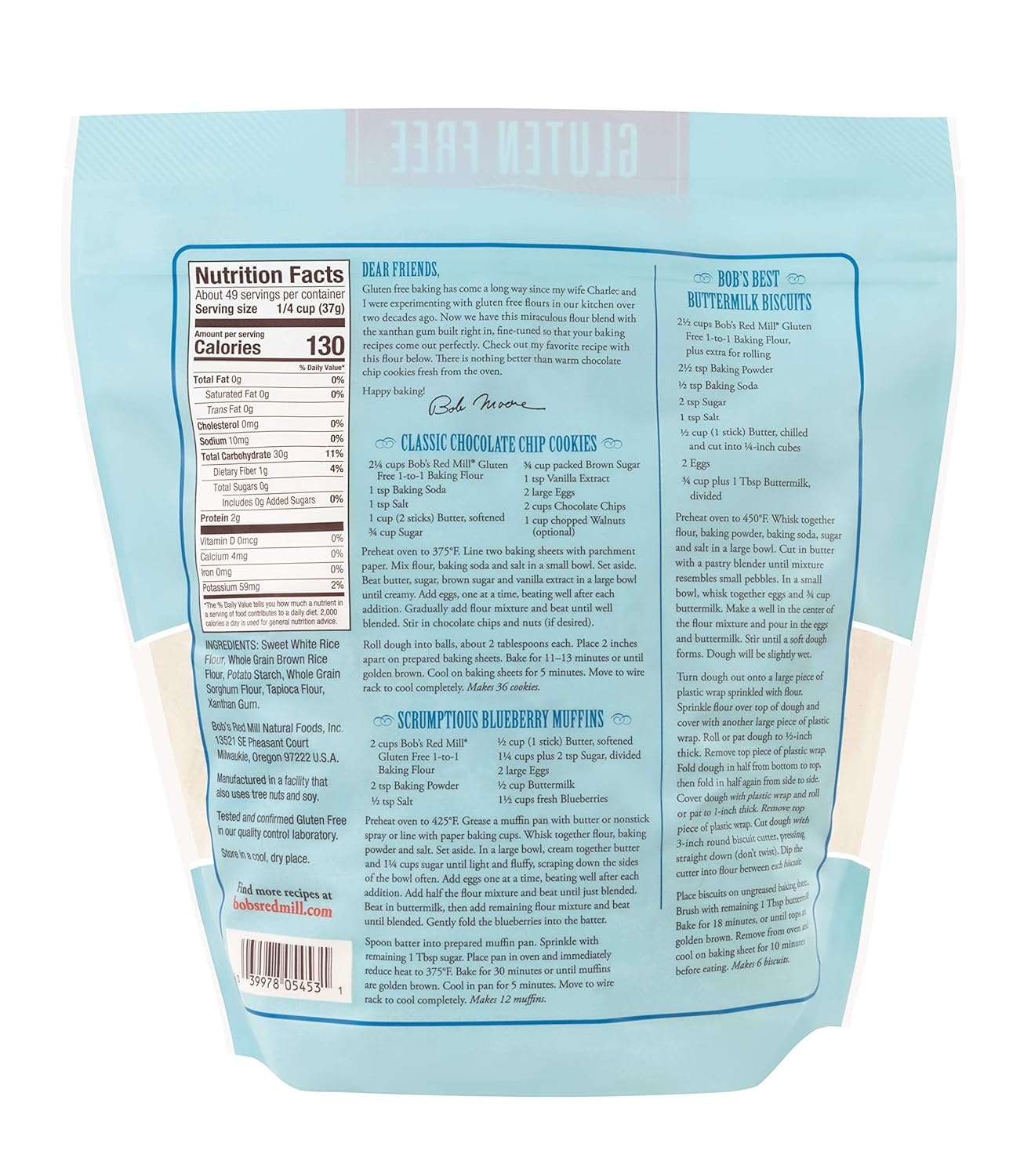 Bob's Red Mill Gluten Free 1 to 1 Baking Flour, 64oz (Pack of 4) - Non GMO, Vegan, Kosher8