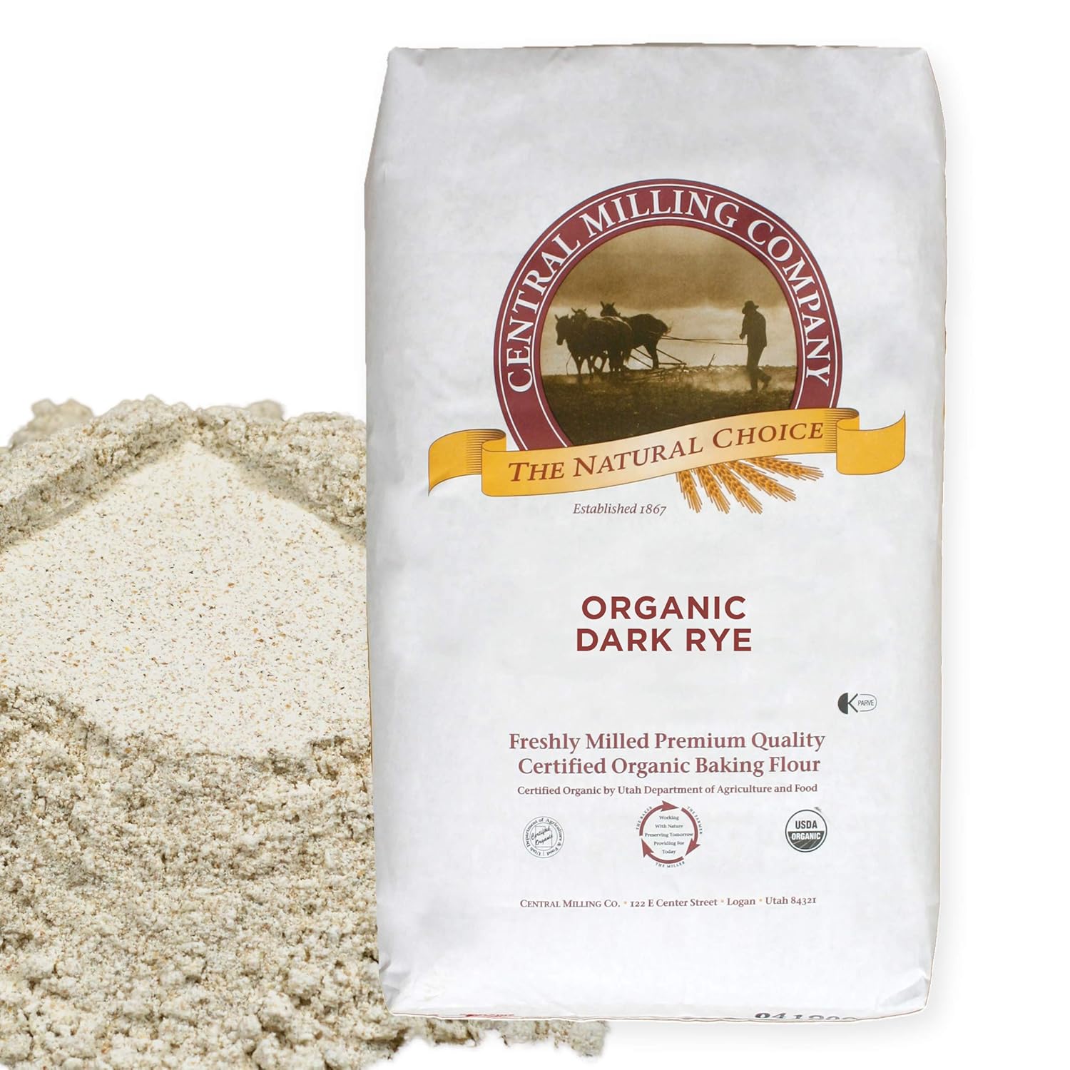 CENTRAL MILLING 100% Organic Whole Dark Rye Flour - 25 lbs… CENTRAL MILLING 100% Organic Whole Dark Rye Flour - 25 lbs…