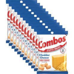 COMBOS Cheese Snacks - Cheddar Cheese and Crackers Snack Packs, Baked Cracker, 6.3-Ounce Bulk Snack Bag (Pack of 12)