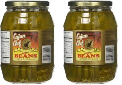Cajun Chef Louisiana Spicy Green Beans - 32 oz (Pack of 2) - Bold Cajun Flavor - Perfect for Hors d'Ouevres, Cocktail Parties, as a Salad Garnish, Bloody Marys and More - Versatile and Delicious