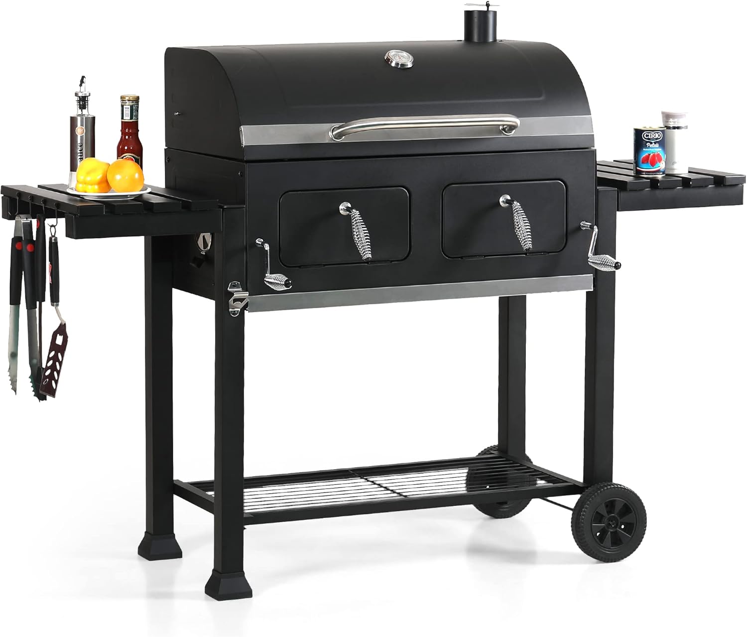 Captiva Designs Extra Large Charcoal BBQ Grill with Oversize Cooking Area(794 SQIN), Outdoor Cooking Grill with 2 Individual Lifting Charcoal Trays and 2 Foldable Side Tables Captiva Designs Extra Large Charcoal BBQ Grill with Oversize Cooking Area(794 SQIN), Outdoor Cooking Grill with 2 Individual Lifting Charcoal Trays and 2 Foldable Side Tables