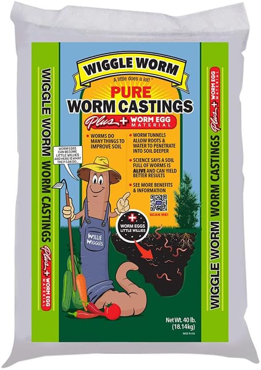 Castings Plus Worm Egg Material, 40-Pounds - Fertilizer for Houseplants, Vegetables, and More - Earthworm Castings to Help Improve Soil Fertility and Aeration Castings Plus Worm Egg Material, 40-Pounds - Fertilizer for Houseplants, Vegetables, and More - Earthworm Castings to Help Improve Soil Fertility and Aeration
